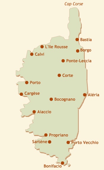 Piantina - Mappa citt della Corsica