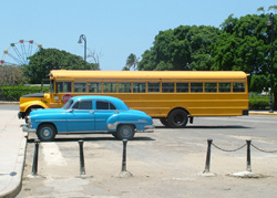 autobus e automobile all'havana